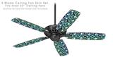 Splatter Girly Skull Rainbow - Ceiling Fan Skin Kit fits most 52 inch fans (FAN and BLADES SOLD SEPARATELY)