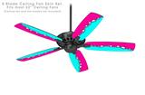 Ripped Colors Hot Pink Neon Teal - Ceiling Fan Skin Kit fits most 52 inch fans (FAN and BLADES SOLD SEPARATELY)