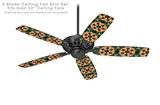 Floral Pattern Orange - Ceiling Fan Skin Kit fits most 52 inch fans (FAN and BLADES SOLD SEPARATELY)