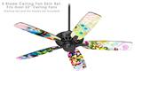 Floral Splash - Ceiling Fan Skin Kit fits most 52 inch fans (FAN and BLADES SOLD SEPARATELY)