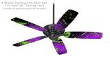Halftone Splatter Green Purple - Ceiling Fan Skin Kit fits most 52 inch fans (FAN and BLADES SOLD SEPARATELY)