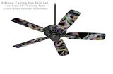 Neon Swoosh on Black - Ceiling Fan Skin Kit fits most 52 inch fans (FAN and BLADES SOLD SEPARATELY)