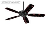 Pastel Butterflies Red on Black - Ceiling Fan Skin Kit fits most 52 inch fans (FAN and BLADES SOLD SEPARATELY)