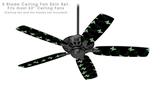 Pastel Butterflies Green on Black - Ceiling Fan Skin Kit fits most 52 inch fans (FAN and BLADES SOLD SEPARATELY)