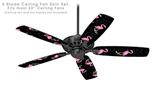 Flamingos on Black - Ceiling Fan Skin Kit fits most 52 inch fans (FAN and BLADES SOLD SEPARATELY)