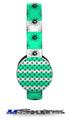 Kearas Daisies Stripe Sea Foam Decal Style Skin (fits Sol Republic Tracks Headphones - HEADPHONES NOT INCLUDED) 