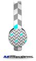 Chevrons Gray And Aqua Decal Style Skin (fits Sol Republic Tracks Headphones - HEADPHONES NOT INCLUDED) 