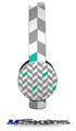 Chevrons Gray And Turquoise Decal Style Skin (fits Sol Republic Tracks Headphones - HEADPHONES NOT INCLUDED) 