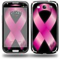 Hope Breast Cancer Pink Ribbon on Black - Decal Style Skin (fits Samsung Galaxy S III S3)