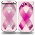 Hope Breast Cancer Pink Ribbon on Pink - Decal Style Skin (fits Samsung Galaxy S III S3)