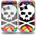 Rainbow Plaid Skull - Decal Style Skin (fits Samsung Galaxy S III S3)