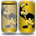 Iowa Hawkeyes Herky on Black and Gold - Decal Style Skin (fits Samsung Galaxy S III S3)