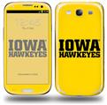 Iowa Hawkeyes 01 Black on Gold - Decal Style Skin (fits Samsung Galaxy S III S3)