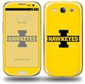 Iowa Hawkeyes 02 Black on Gold - Decal Style Skin (fits Samsung Galaxy S III S3)