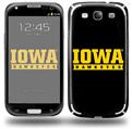 Iowa Hawkeyes 03 Black on Gold - Decal Style Skin (fits Samsung Galaxy S III S3)