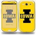 Iowa Hawkeyes 04 Black on Gold - Decal Style Skin (fits Samsung Galaxy S III S3)