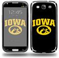 Iowa Hawkeyes Tigerhawk Oval 01 Gold on Black - Decal Style Skin (fits Samsung Galaxy S III S3)