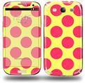 Kearas Polka Dots Pink And Yellow - Decal Style Skin (fits Samsung Galaxy S III S3)