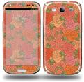 Flowers Pattern Roses 06 - Decal Style Skin (fits Samsung Galaxy S III S3)