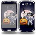 Halloween Jack O Lantern Pumpkin Bats and Zombie Mummy - Decal Style Skin (fits Samsung Galaxy S III S3)