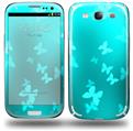 Bokeh Butterflies Neon Teal - Decal Style Skin (fits Samsung Galaxy S III S3)