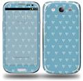 Hearts Blue On White - Decal Style Skin (fits Samsung Galaxy S III S3)