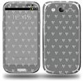 Hearts Gray On White - Decal Style Skin (fits Samsung Galaxy S III S3)