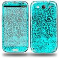 Folder Doodles Neon Teal - Decal Style Skin (fits Samsung Galaxy S III S3)