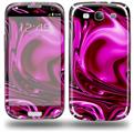 Liquid Metal Chrome Hot Pink Fuchsia - Decal Style Skin compatible with Samsung Galaxy S III S3