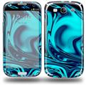 Liquid Metal Chrome Neon Blue - Decal Style Skin compatible with Samsung Galaxy S III S3