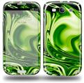 Liquid Metal Chrome Neon Green - Decal Style Skin compatible with Samsung Galaxy S III S3