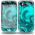 Liquid Metal Chrome Neon Teal - Decal Style Skin compatible with Samsung Galaxy S III S3