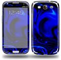 Liquid Metal Chrome Royal Blue - Decal Style Skin compatible with Samsung Galaxy S III S3