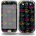 Kearas Peace Signs Black - Decal Style Skin (fits Samsung Galaxy S III S3)