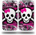 Splatter Girly Skull - Decal Style Skin (fits Samsung Galaxy S IV S4)