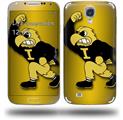 Iowa Hawkeyes Herky on Black and Gold - Decal Style Skin (fits Samsung Galaxy S IV S4)