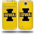 Iowa Hawkeyes 04 Black on Gold - Decal Style Skin (fits Samsung Galaxy S IV S4)