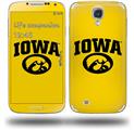 Iowa Hawkeyes Tigerhawk Oval 01 Black on Gold - Decal Style Skin (fits Samsung Galaxy S IV S4)