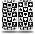 Hearts And Stars Black and White - Decal Style Skin (fits Samsung Galaxy S IV S4)