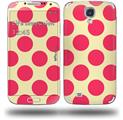 Kearas Polka Dots Pink On Cream - Decal Style Skin (fits Samsung Galaxy S IV S4)