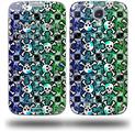 Splatter Girly Skull Rainbow - Decal Style Skin (fits Samsung Galaxy S IV S4)