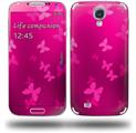 Bokeh Butterflies Hot Pink - Decal Style Skin (fits Samsung Galaxy S IV S4)