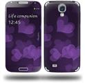 Bokeh Hearts Purple - Decal Style Skin (fits Samsung Galaxy S IV S4)