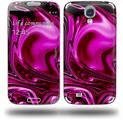 Liquid Metal Chrome Hot Pink Fuchsia - Decal Style Skin compatible with Samsung Galaxy S IV S4