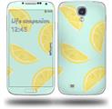 Lemons Blue - Decal Style Skin compatible with Samsung Galaxy S IV S4