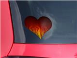 Fire Flames on Black - I Heart Love Car Window Decal 6.5 x 5.5 inches