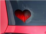 Fire Flames Red - I Heart Love Car Window Decal 6.5 x 5.5 inches