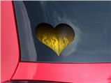 Fire Flames Yellow - I Heart Love Car Window Decal 6.5 x 5.5 inches