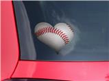 Baseball - I Heart Love Car Window Decal 6.5 x 5.5 inches
