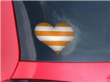 Psycho Stripes Orange and White - I Heart Love Car Window Decal 6.5 x 5.5 inches